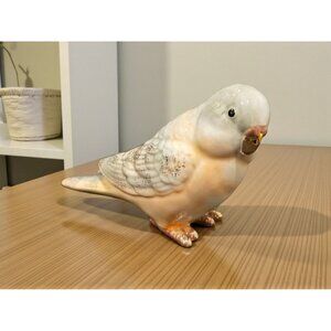 New Ceramic Orange & Green Looking Parakeet Bird Parraots Figurine Room Decor